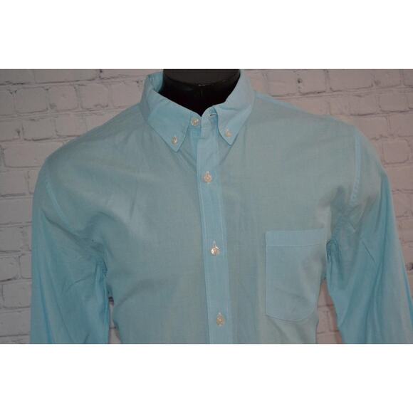 46157-a J.Crew Dress Shirt Front Pocket Slim Fit Blue Cotton Size XL Mens - Picture 4 of 7